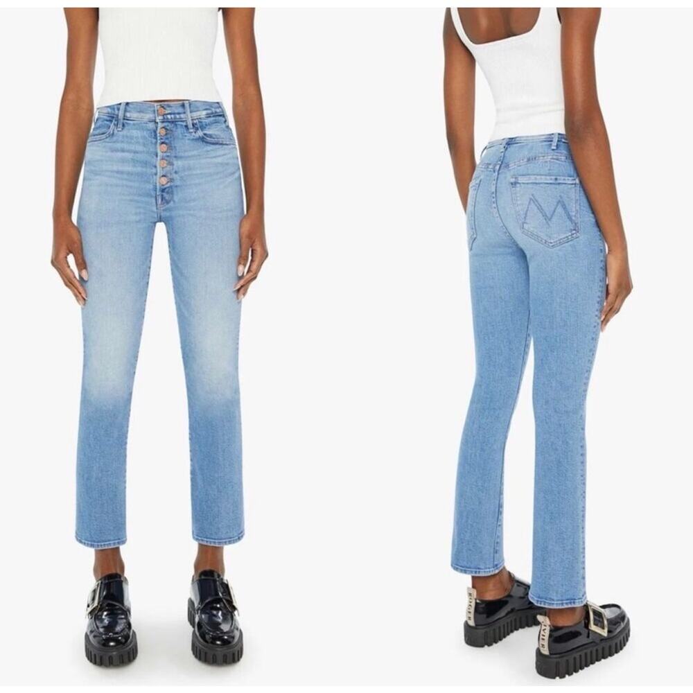 Mother The Pixie Hustler Ankle in Tarot Time Lightwash Jeans Button Fly Size 29